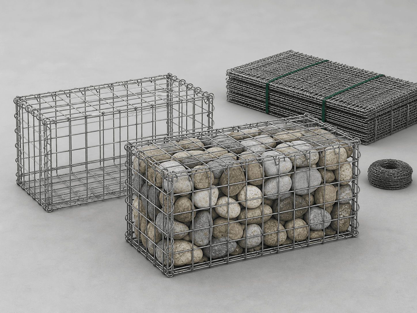Gabion baskets used in engineering projects